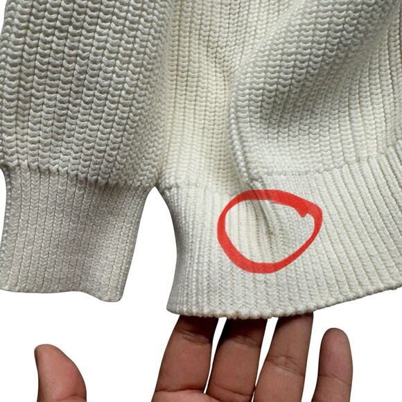 Quince 100% Organic Cotton Ivory Oversized Boyfriend Knit Cardigan Size Small - Picture 11 of 11